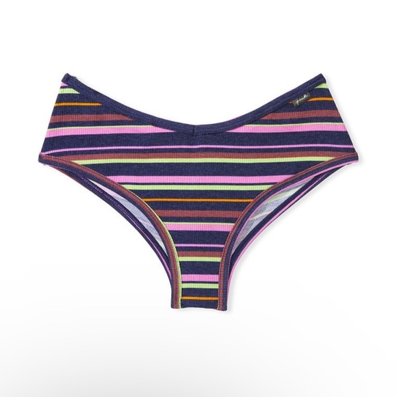 NWT PINK By Victoria Secret Panty - Stripe Print - Size L - Picture 3 of 10